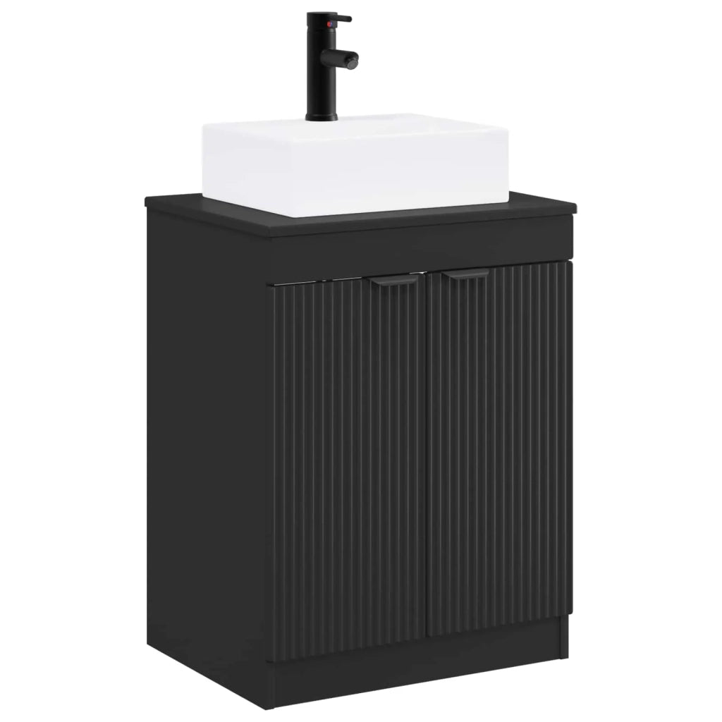 Set di mobili per il bagno Nero Legno ingegnerizzato 3404241