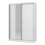 Armadio Camera da Letto Carisolo, Guardaroba Grande Appendiabiti, 155x215.5h cm Bianco Opaco