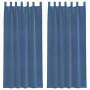 Tende in Voile con Tasche per Aste 2 pz Blu Reale