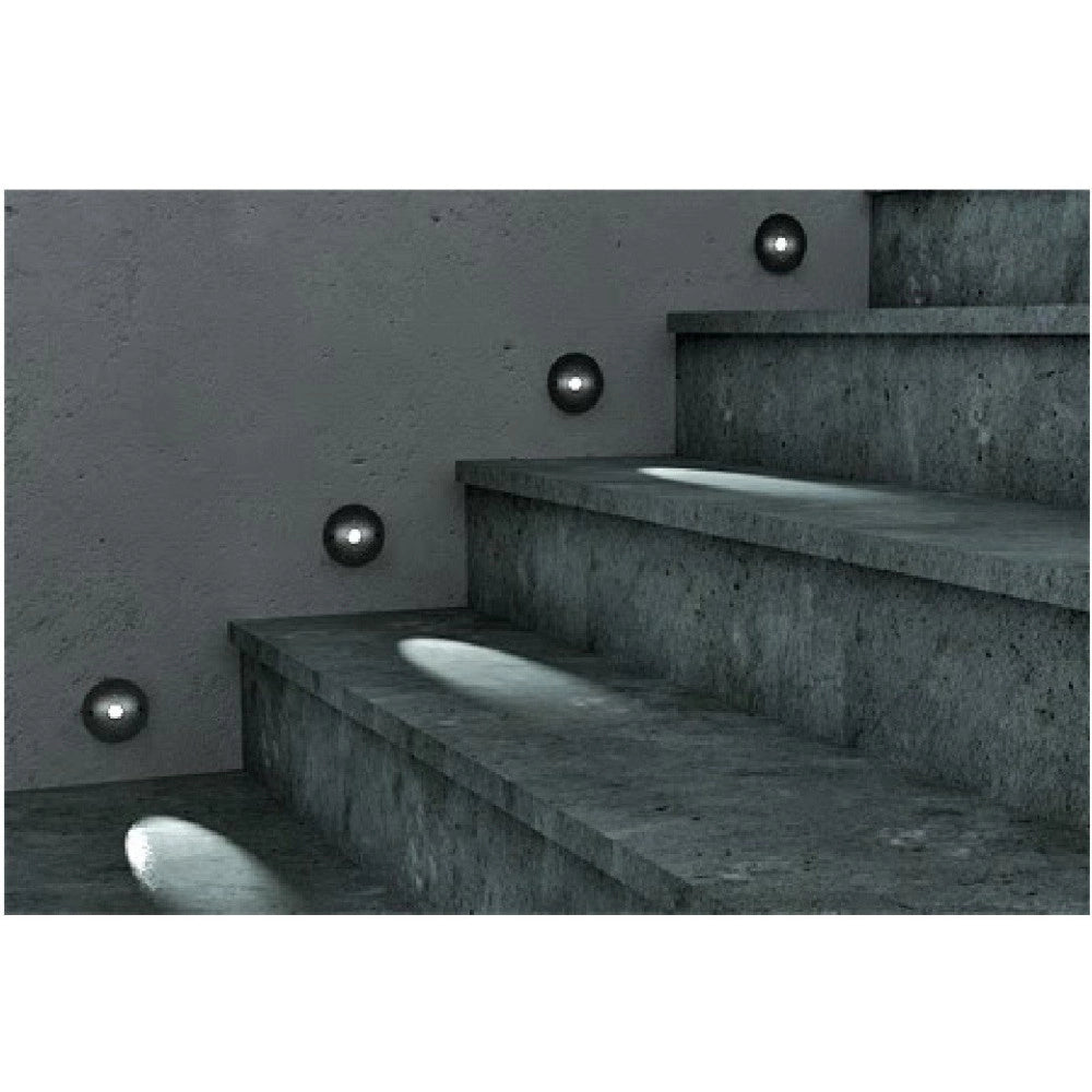 Trade Shop - Faretto Ad Incasso Segnapasso A Led 1w 220v Luce Fredda Calda Punto Luce Scale - -bianco Caldo      -