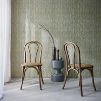 Set 2 sedie vintage in legno e rattan, marrone