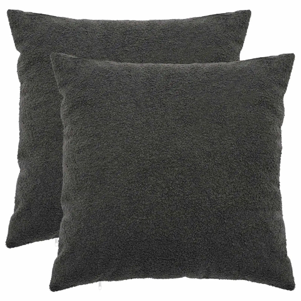 Federa 2 pcs HEERLEN Grigio Scuro 80 x 80 cm Bouclé 913611