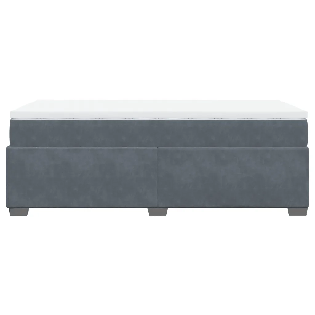 Giroletto a Molle con Materasso Grigio Scuro 100x200 cm Velluto 3285264