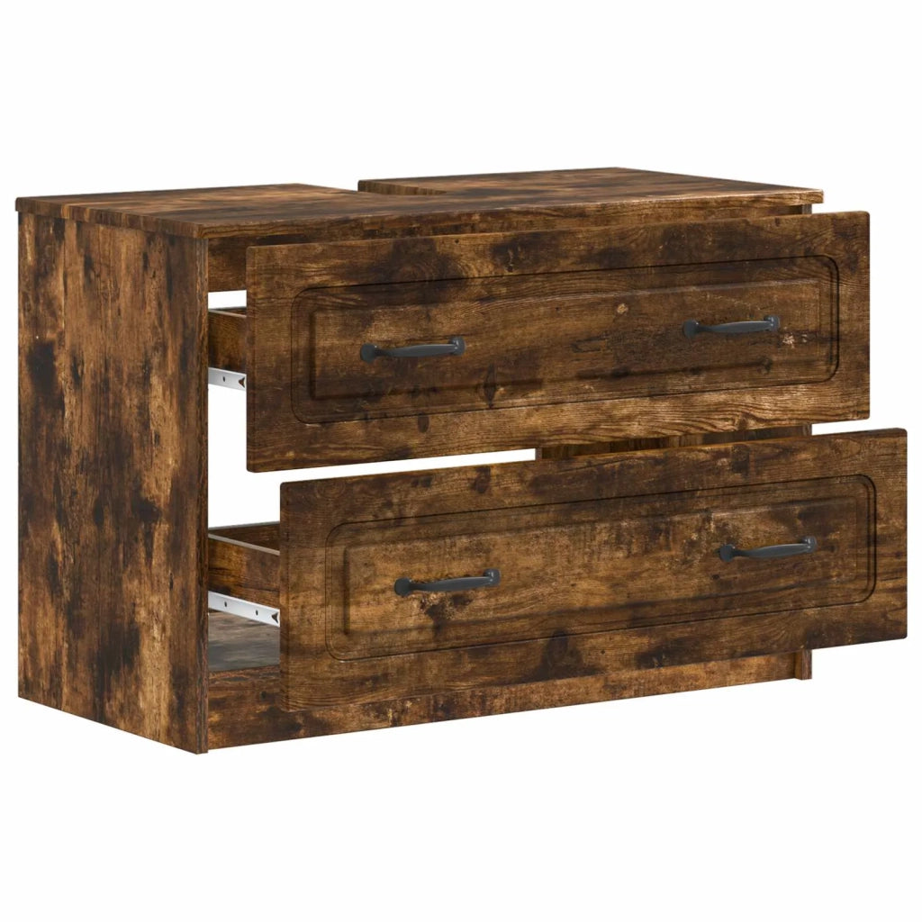 Armadio per Lavabo da Bagno UTRECHT Rovere Fumo 82 x 41 x 56 cm 897680