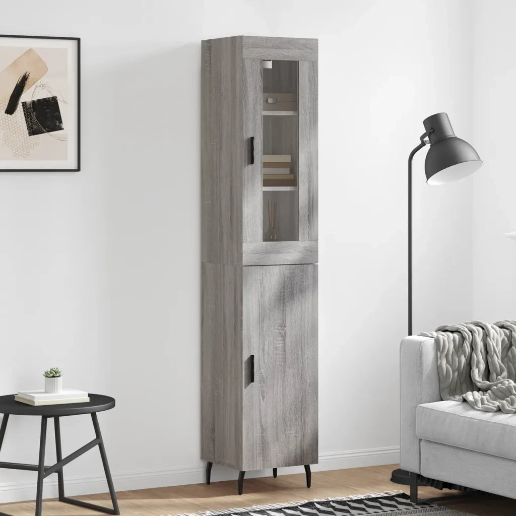 Credenza Grigio Sonoma 34,5x34x180 cm in Legno Multistrato 3199191
