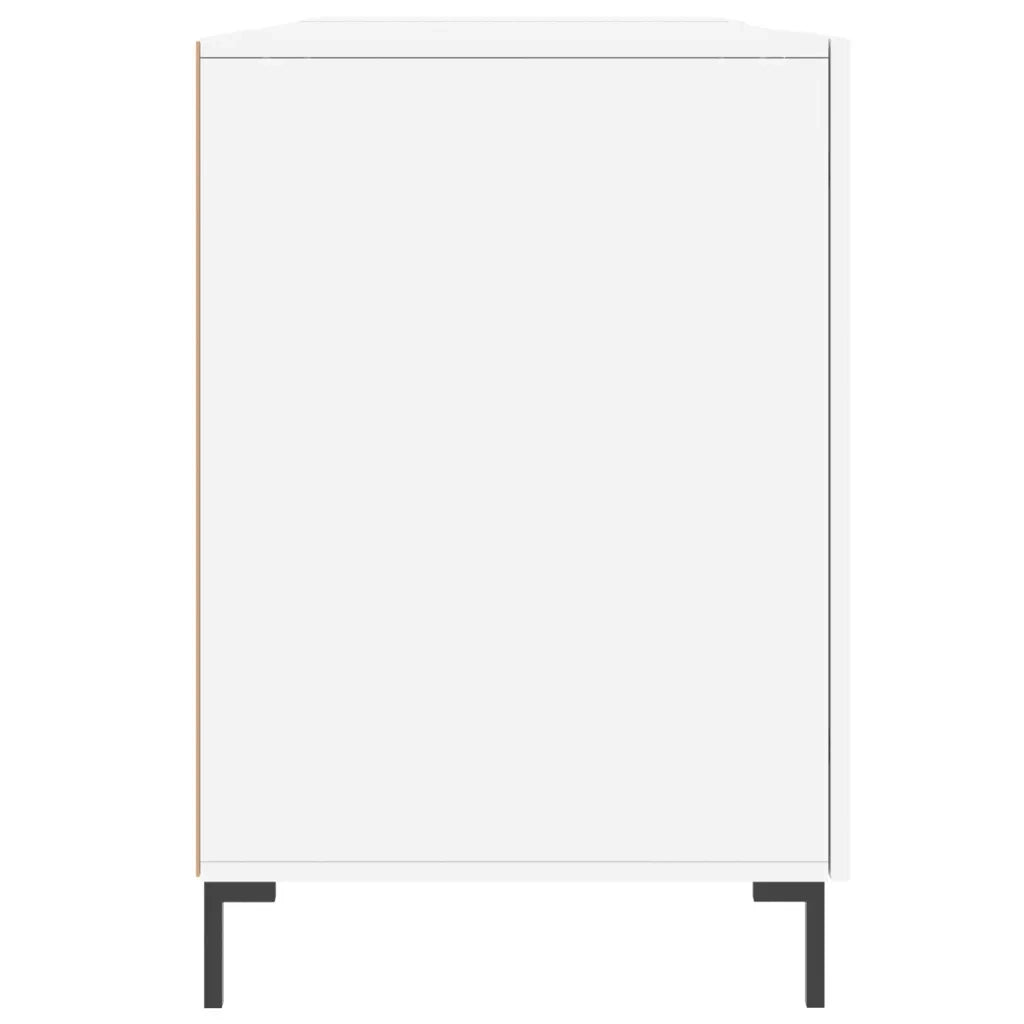 Scrivania Bianco Lucido 140x50x75 cm in Legno Multistrato