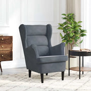 Poltrona-Divano Sedia-Poltroncina Grigio Scuro Velluto 418108