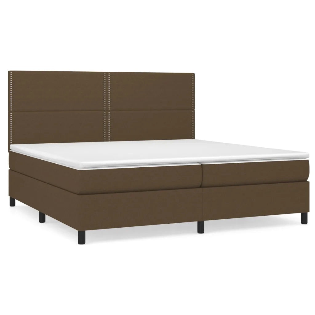 Giroletto a Molle con Materasso Marrone Scuro 200x200cm Tessuto 3141724