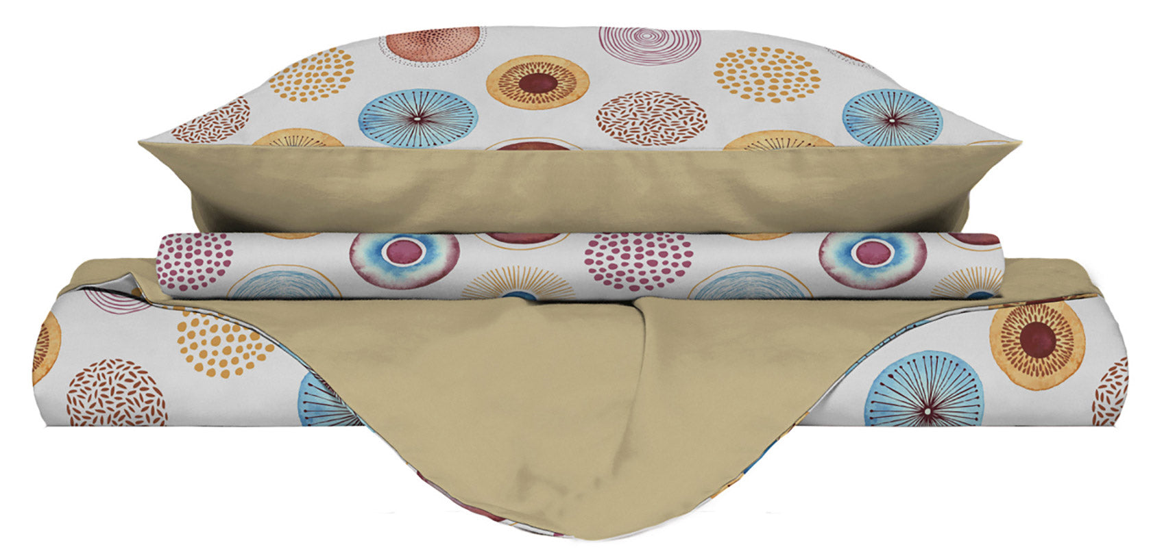 Copripiumino Singolo Double Face con Federe Stampato Circle