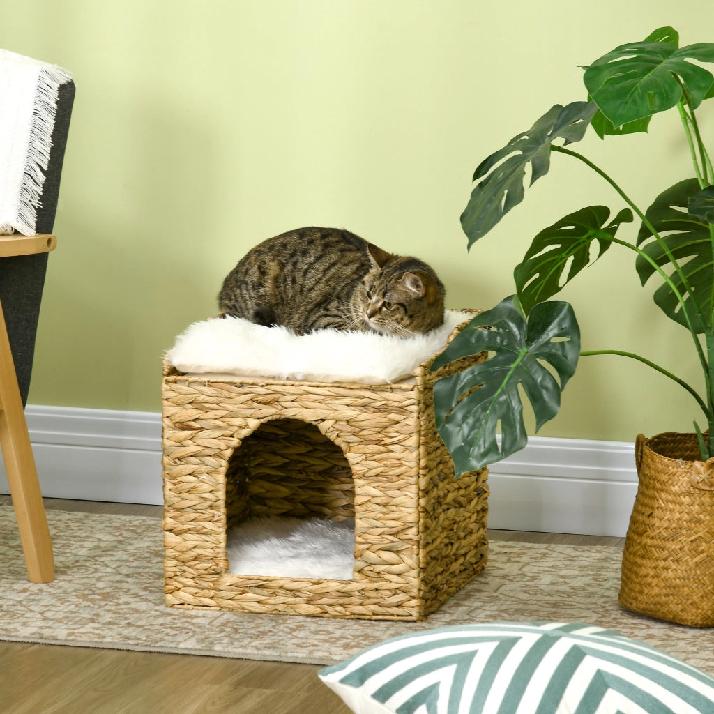 Niche pour chat 2 livelli con cuscini ¨C Zephmum ¨C 37.5x37.5x41.5 cm marrone crema