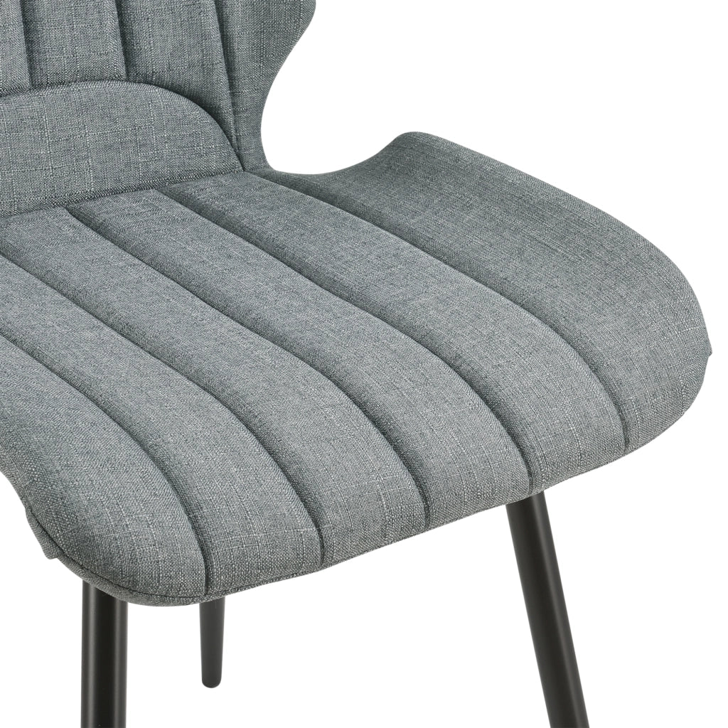 [en.casa] Sedia per Sala da Pranzo Pohorje 77 x 57,5 x 46 cm Set di 2 Tessuto Imbottito Grigio Scuro