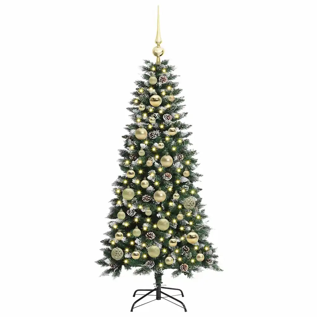 Albero di Natale Artificiale-Albero Natalizio con 150 LED Verde 120 cm 504445