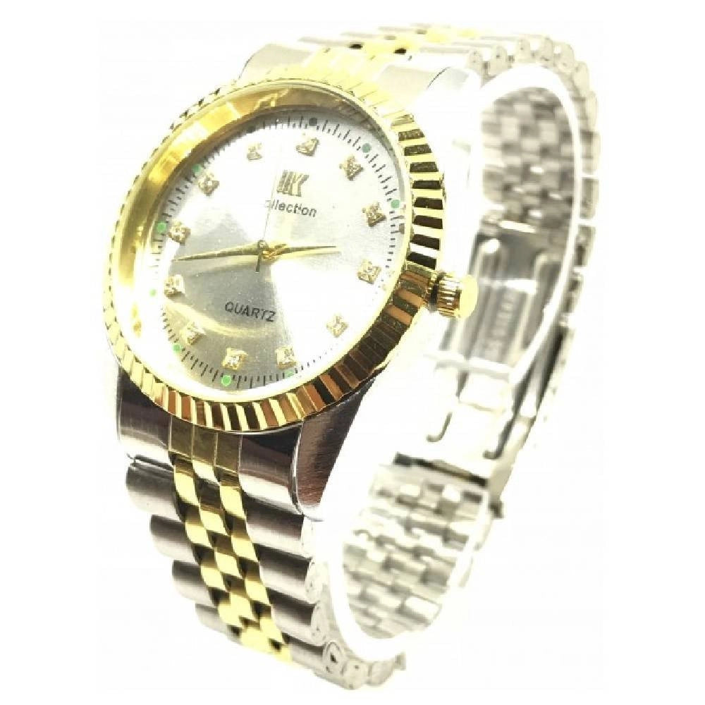 Trade Shop - Orologio Polso Ik Collection Uomo Donna Analogico Quarzo Silver Oro Fondo Silver -