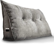 Cuscino per letto e divano - Cuscino di forma a cappuccio con copertura lavabile (Grigio 100 cm)