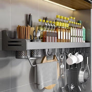 Organizzatore per erbe appeso - organizzatore per muro - 2 contenitori - 40 cm - grigio