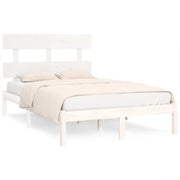 Letto matrimoniale | Letto per adulti | Giroletto Bianco in Legno Massello 160x200 cm