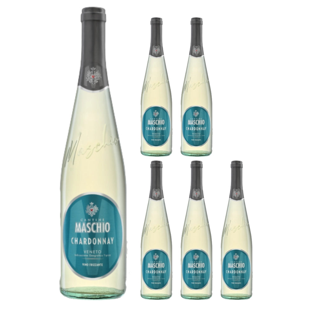 Cantine maschio vino frizzante chardonnay veneto igt 6 bottiglie da 0.75 litri