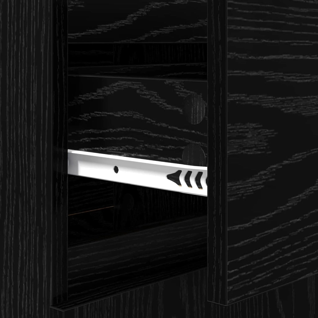 Credenza con cassetto Rovere Nero 40 x 35 x 70 cm