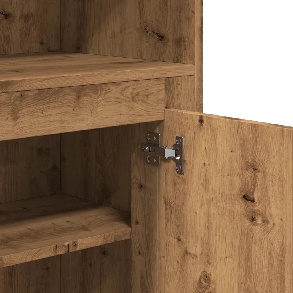 Buffet credenza cassettiera mobiletto mobile contenitore organizer cucina soggiorno salotto alto fatto a mano 60 x 35,5 x 103,5 cm legno ingegnerizzato marrone 02_0033163