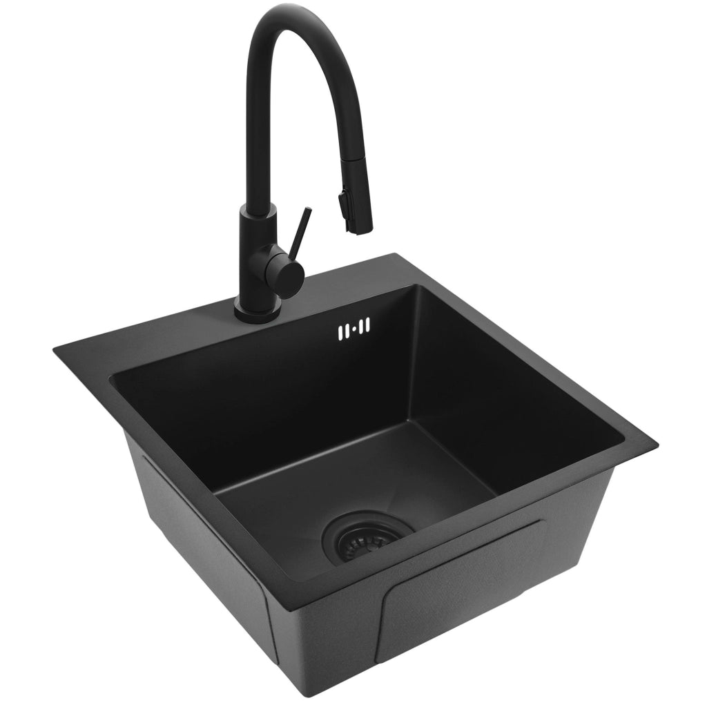 Lavello In Acciaio Leo 40 Black senza rubinetto da cucina