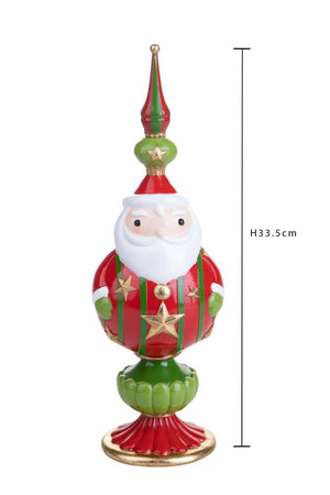 Statuina Babbo Natale con Puntale 33,5 cm in Resina