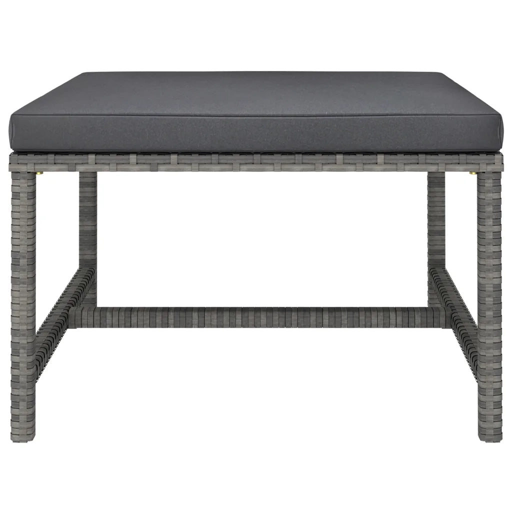 Set Divani da Giardino 8 pz con Cuscini in Polyrattan Grigio 3059766