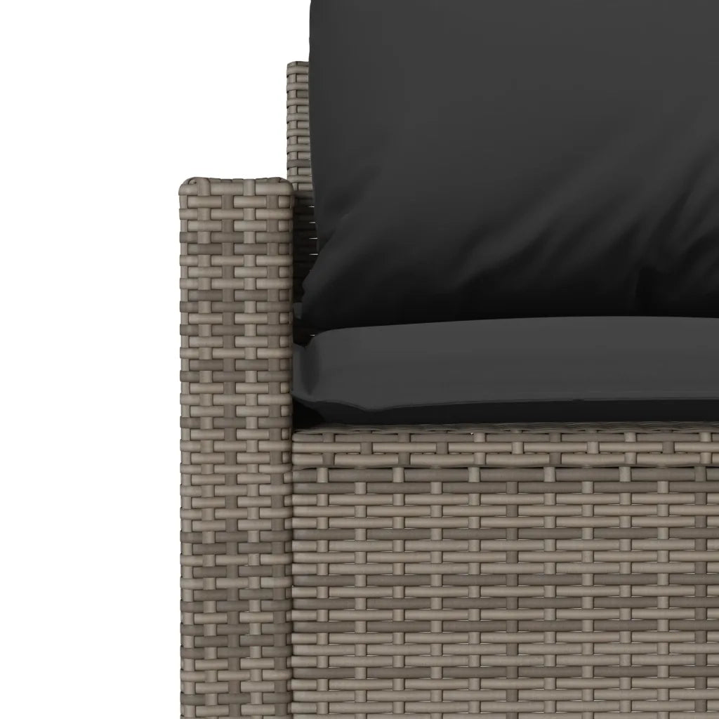 Set Divani da Giardino 4 pz con Cuscini in Polyrattan Grigio 366361