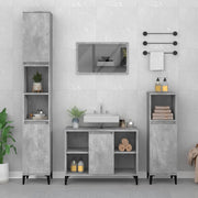 Mobile Lavabo-Armadietto da bagno Grigio Cemento 80x33x60 cm in Legno Multistrato 715624