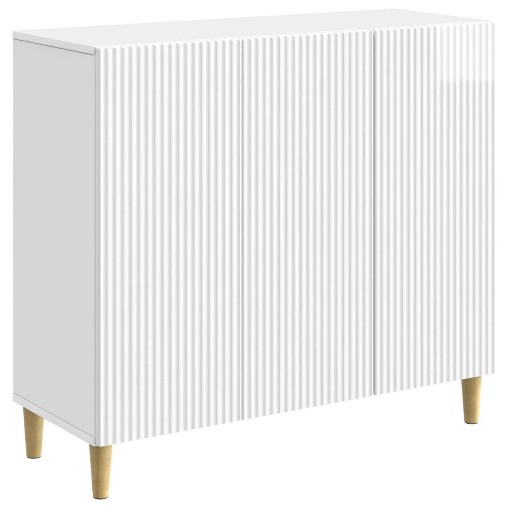 Credenza Bianco Lucido 89 x 34,5 x 80 cm Legno ingegnerizzato