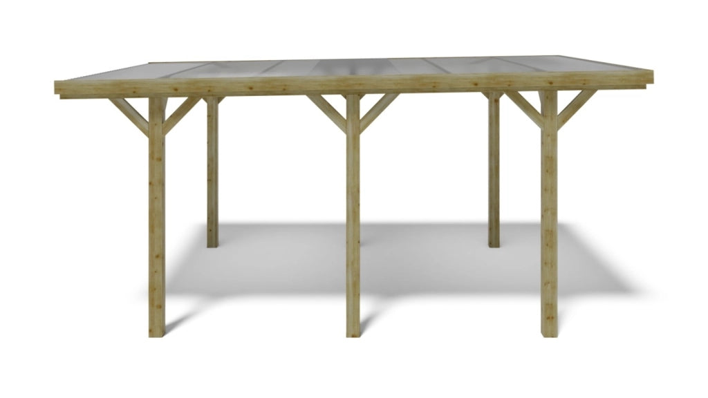 Tettoia posto auto coperto in legno 3.04x5.12 m - 15.56 m2 - copertura PVC   - CAR10PVCTR - ALTANKA