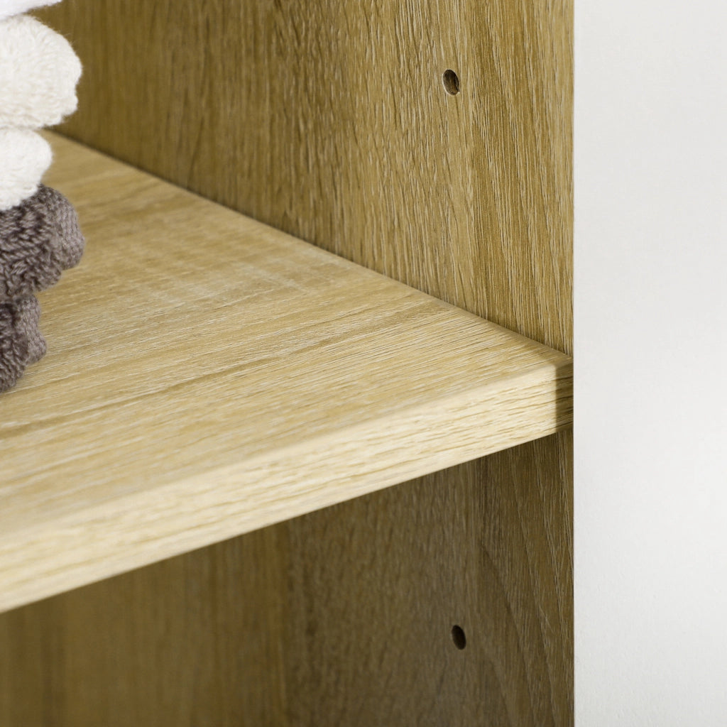 Mobile Bagno in Truciolato Bianco con 2 Armadietti e Ripiani ¨C Zephmum ¨C 53x33.5x195.7 cm