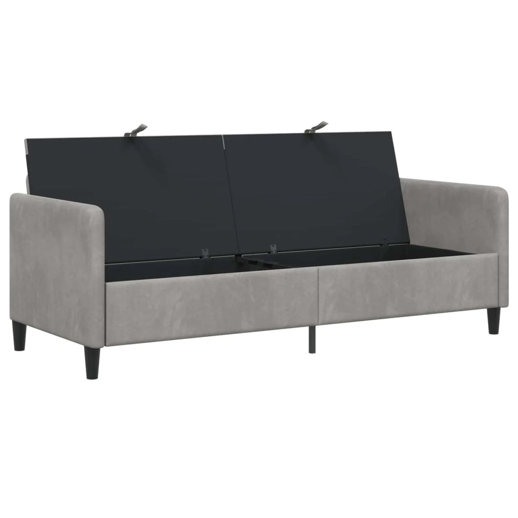Divano con Storage Grigio Chiaro 192 x 78 x 87 cm Poliestere 42036989
