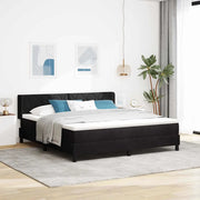 Letto a molle con materasso Nero 200 x 180 cm Poliestere