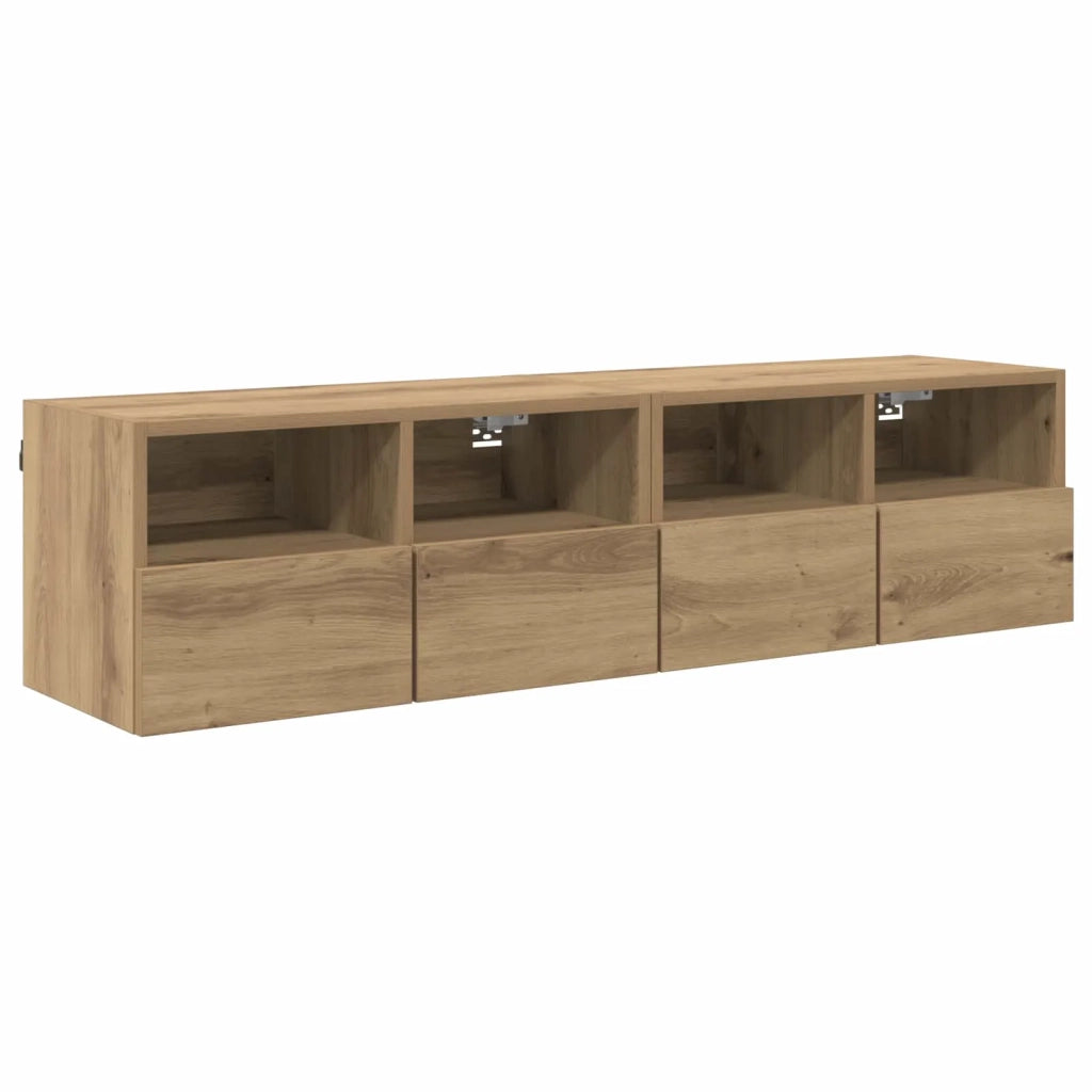 Mobiletti TV da Parete 2 pcs Rovere artigianale 60 x 30 x 30 cm 882925