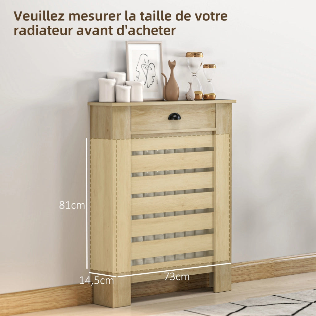 Copriradiatore con 2 cassetti in legno ¨C zephmum ¨C effetto quercia 78x19x95.5 cm