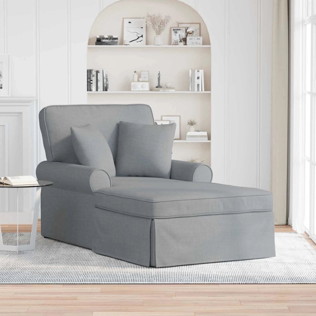 Chaise Longe con Gonna con cuscino 3 pz Grigio chiaro Tessuto CFW3212539