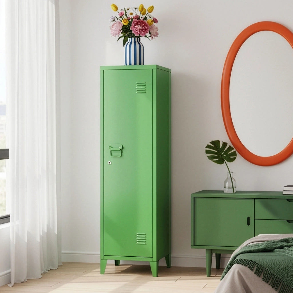 Armadio da Ufficio Kurikka Acciaio Verde Mela [en.casa]