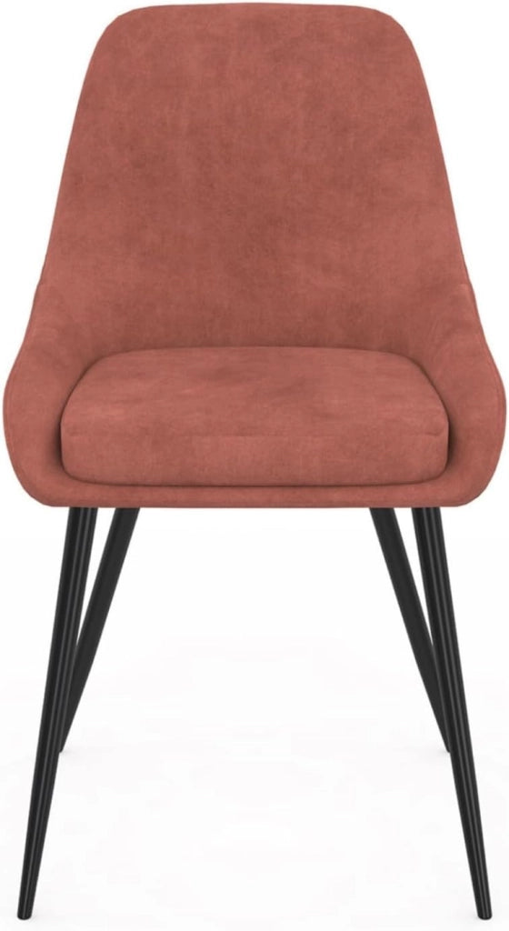 Set di 4 sedie THALYA in velluto terracotta con braccioli
