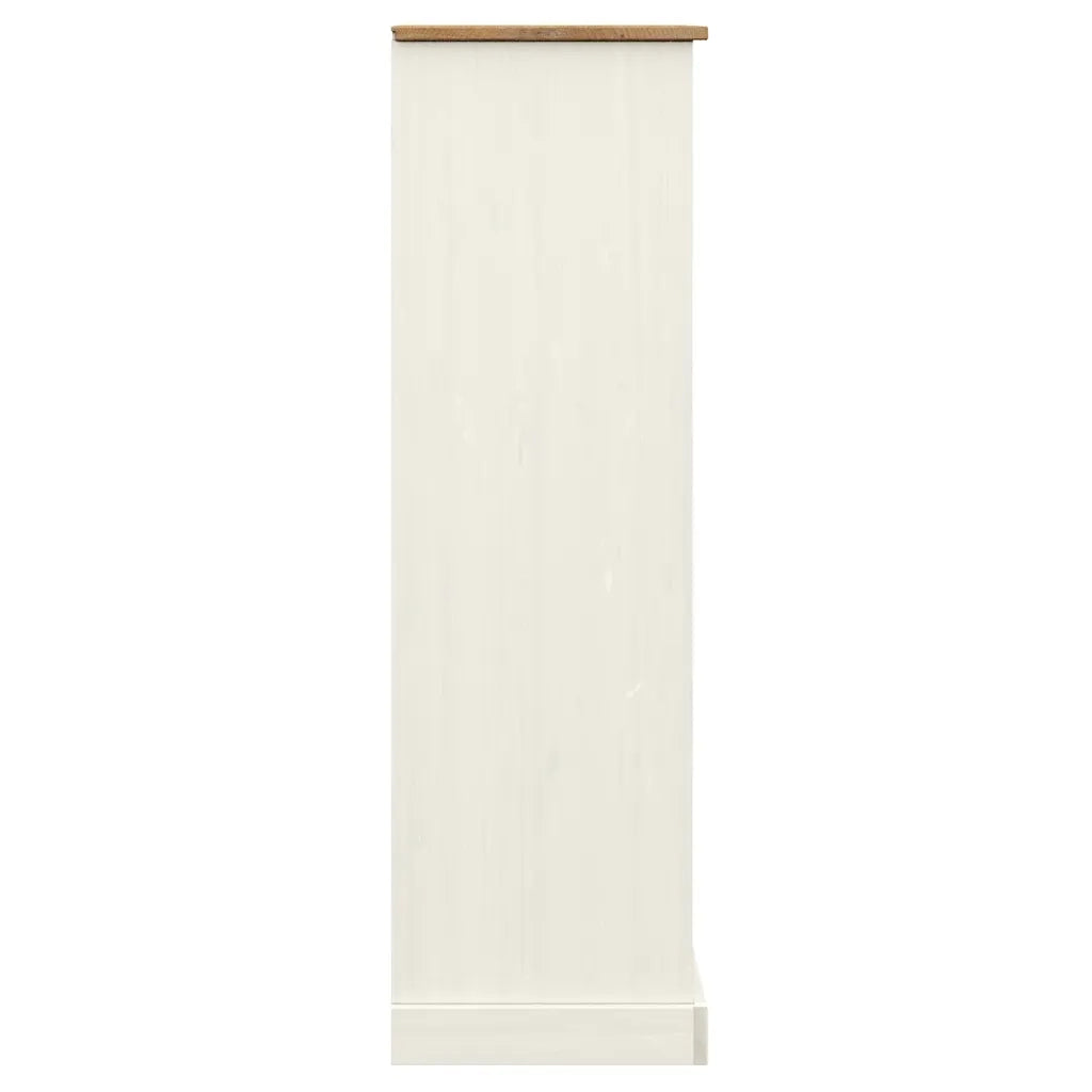 Libreria VIGO 90x35x114,5 cm in Legno Massello di Pino Bianco 353182