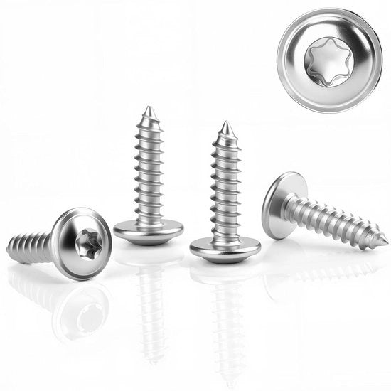 80 viti autoalimentanti, M3 x 12 mm, Torx testa piatta, acciaio inossidabile, testa rotonda, viti autoalimentanti