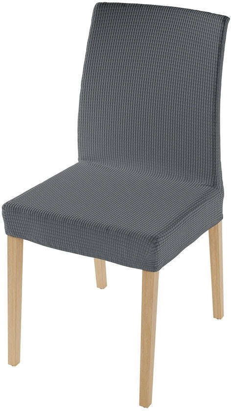 Set di 2 Hoesi per Sedia - Colorazione Donkergrijs - Tessuto di Alta Qualità - Adattamento Perfetto - Lavabile in Macchina a 30 gradi - Copertura per Sedia