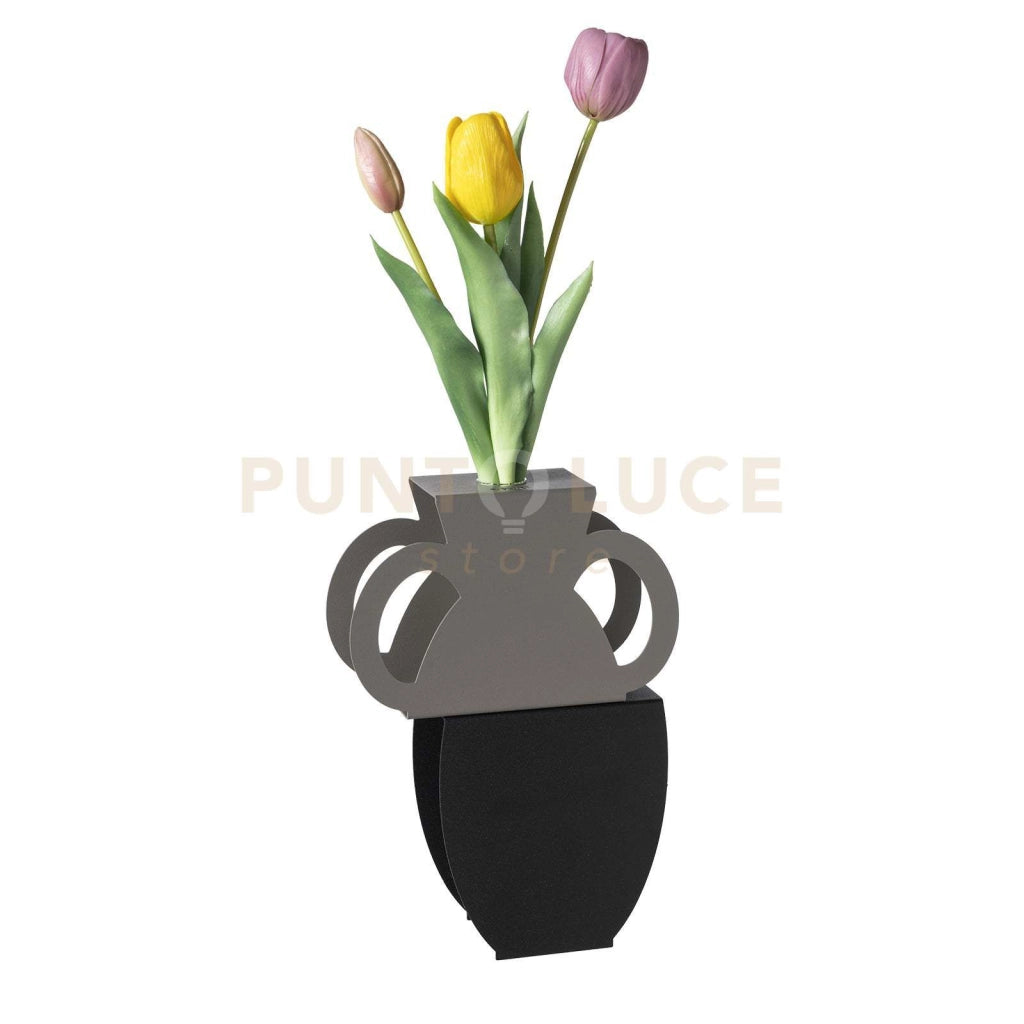 Vaso portafiore decorativo Cribbio Nero,fango