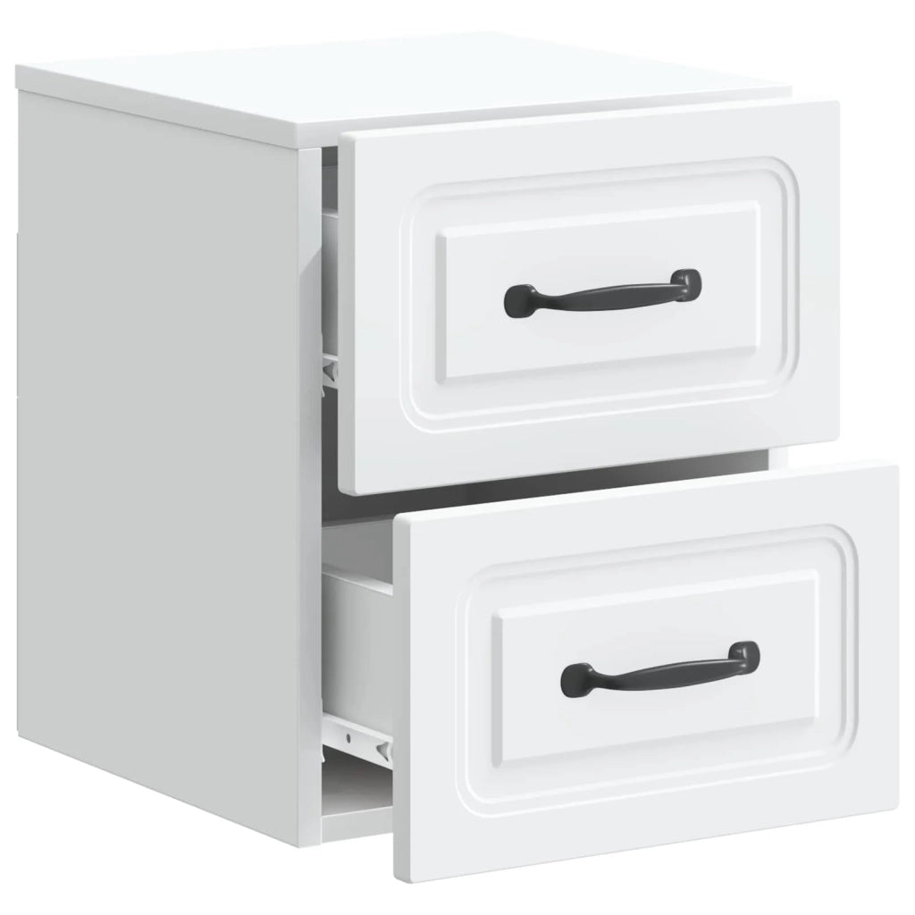 Mobiletto da notte a muro 2 pcs Bianco 34,5 x 33 x 40 cm