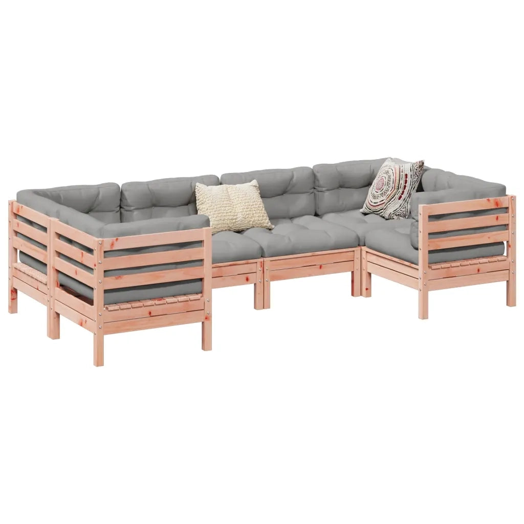Set Divani Giardino 6 pz Cuscini Legno Massello Abete Douglas 3299612