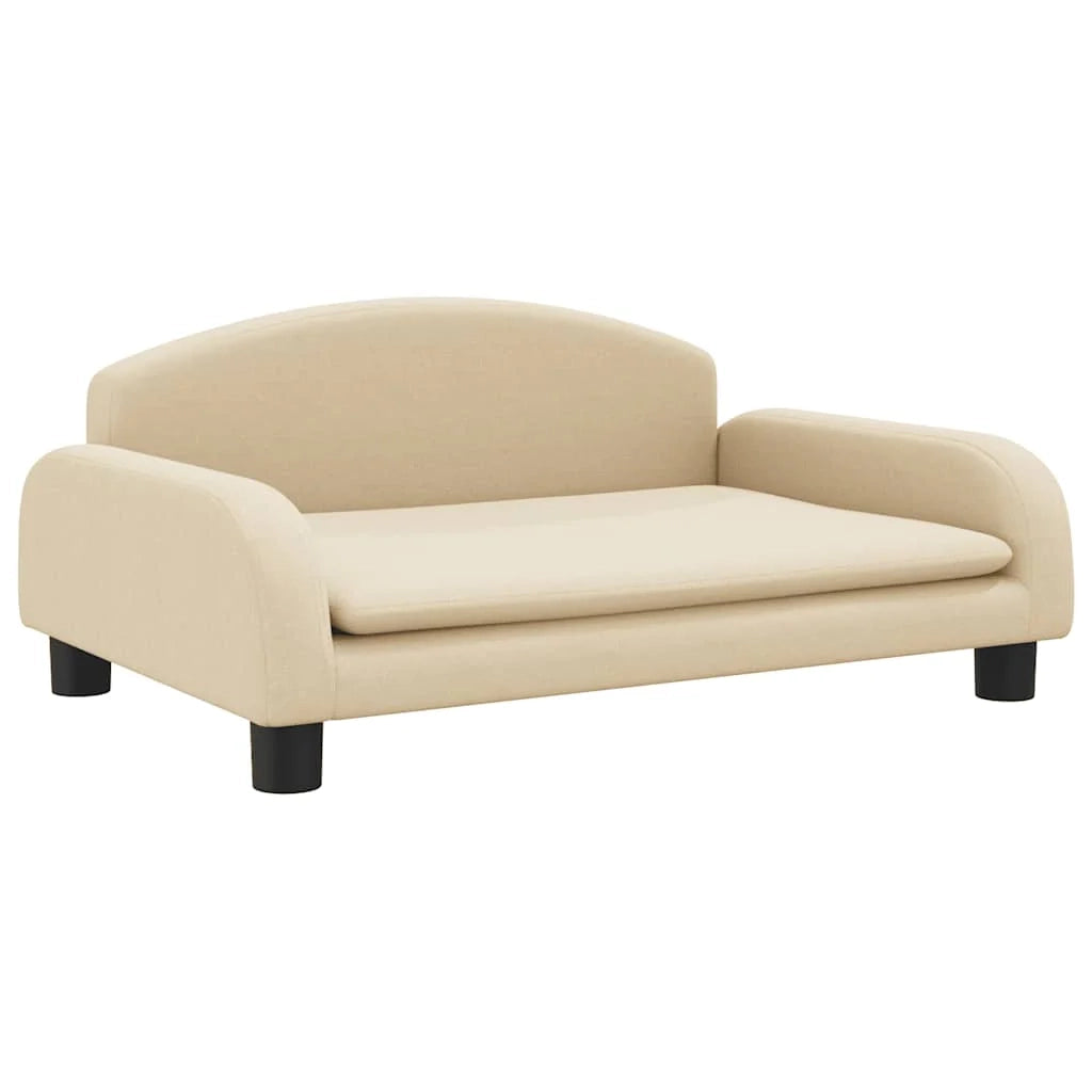 Cuccia per cani a forma di cesto comoda 70 x 45 x 30 cm tessuto color crema 02_0042845