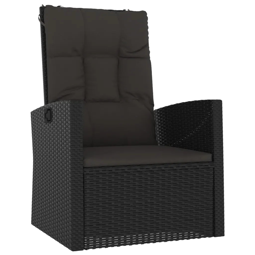 Set Divani da Giardino 4 pz con Cuscini Nero in Polyrattan 362179