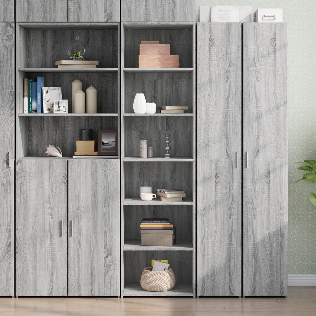 Credenza | Madia | Buffet da pranzo | Armadio da pranzo Grigio Sonoma 50x41x185 in Legno Multistrato