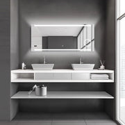 Specchio Bagno Illuminato 140 x 60 cm - LED con 3x Amplificatore e Orologio Digitale - Luce Bianca Neutrale