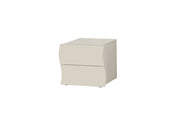 Comodino 2 Cassetti Onda 50x40x41,3 cm Finitura in Melamina Cachemire