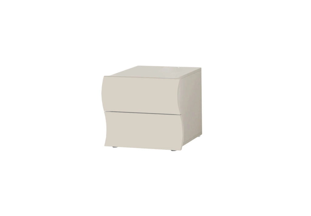 Comodino 2 Cassetti Onda 50x40x41,3 cm Finitura in Melamina Cachemire